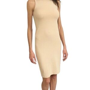 Mock-Neck Dress In Light Beige/Cream, Sz. M/L